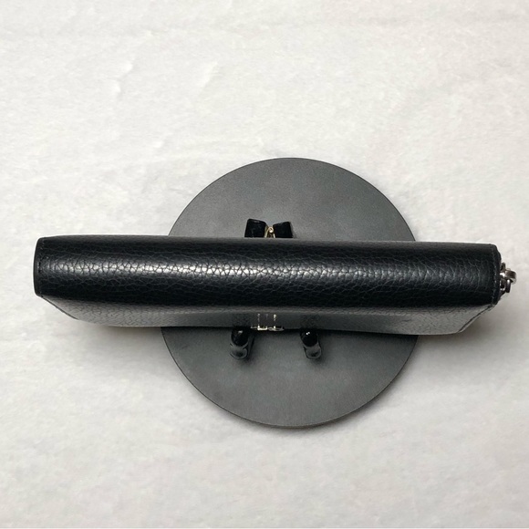 Gucci Logo GG Black Leather Zip Around Wallet w/DustBag,No Box - Picture 9 of 16